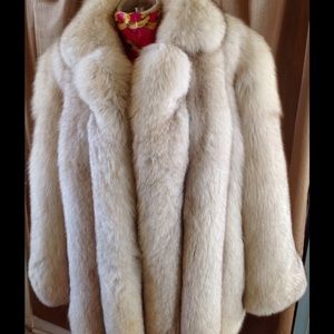 Bill Blass Silver Fox Fur Coat.