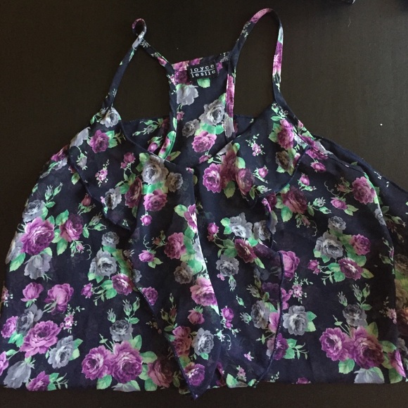 Sheer, flower pattern tank top