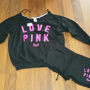NWT Victoria Secret Pink Sweatshirt & Shorts