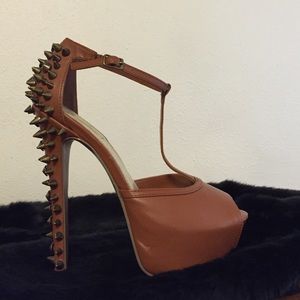 Brown WildPair heels w spikes