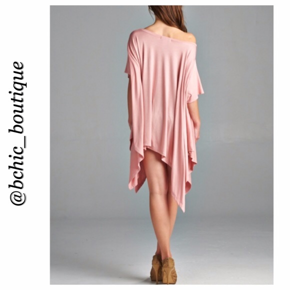 ❗️ONE DAY SALE❗️Dust Pink Tapered Tunic Top - Picture 4 of 4