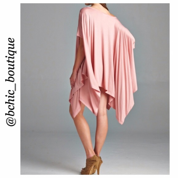 ❗️ONE DAY SALE❗️Dust Pink Tapered Tunic Top - Picture 3 of 4