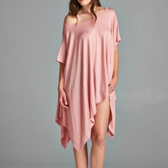 ❗️ONE DAY SALE❗️Dust Pink Tapered Tunic Top - Picture 2 of 4