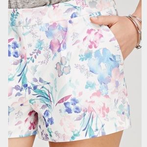 Watercolor Floral Print Shorts