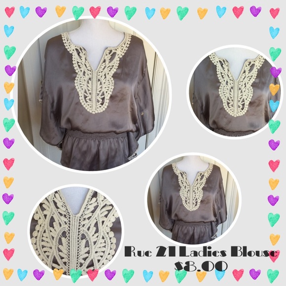 Women's Rue 21 Size Large Gray Blouse