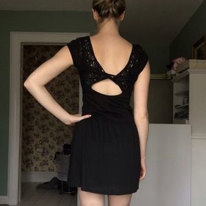 Black lace twisted back sundress