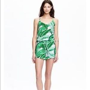 Old Navy romper- green and white
