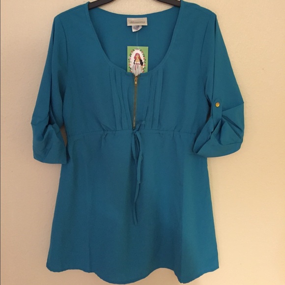 Turquoise maternity top