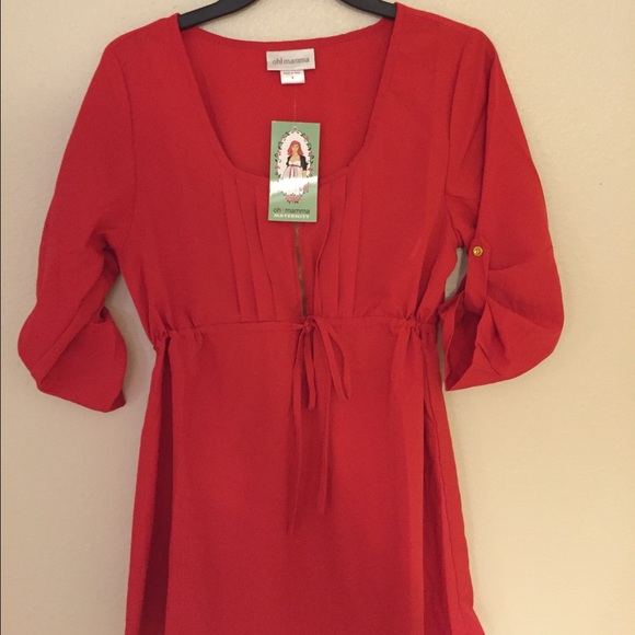 Red maternity top