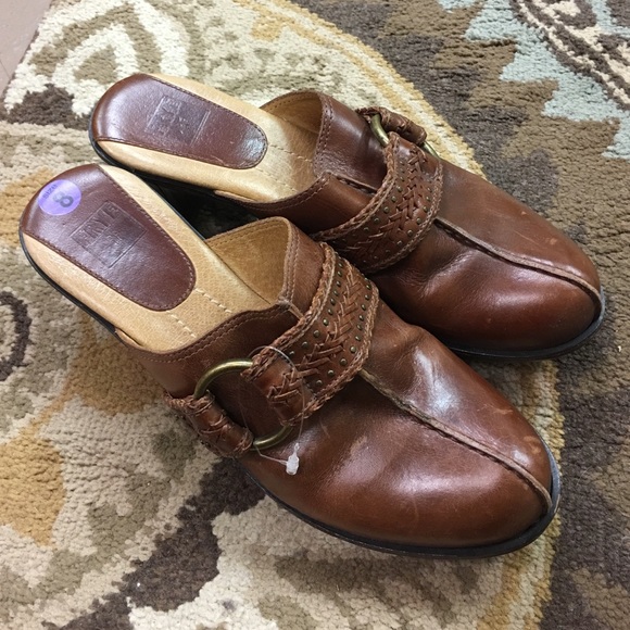 ✅Frye Mules Size 8 Brown/Tan or Dark Green - Picture 4 of 4