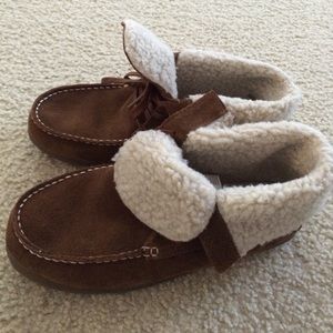 Brown, suede booties worn once