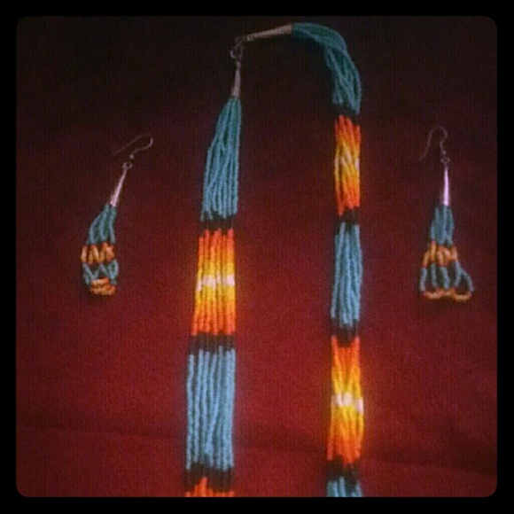 Native American necklace and earrings set