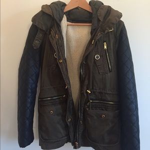 Zara quilted faux leather jacket