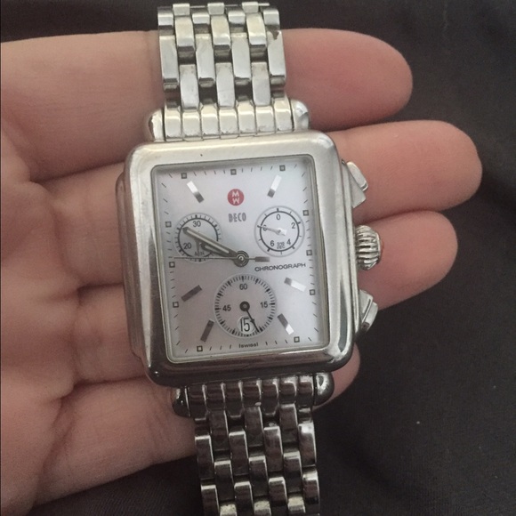 Authentic Michele silver watch