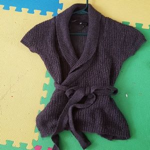 H&M GREY wrap sweater sz 2
