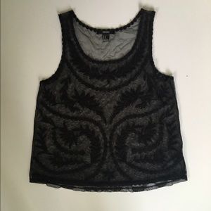 Black mesh tank top