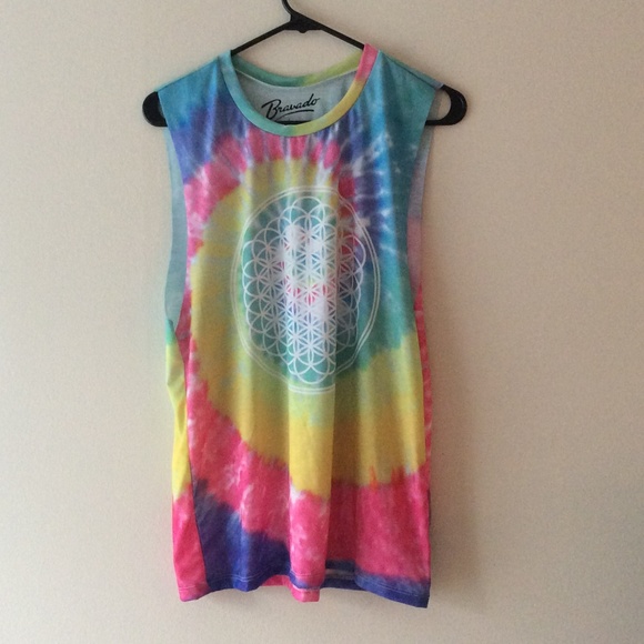 Rainbow tie dye tank top