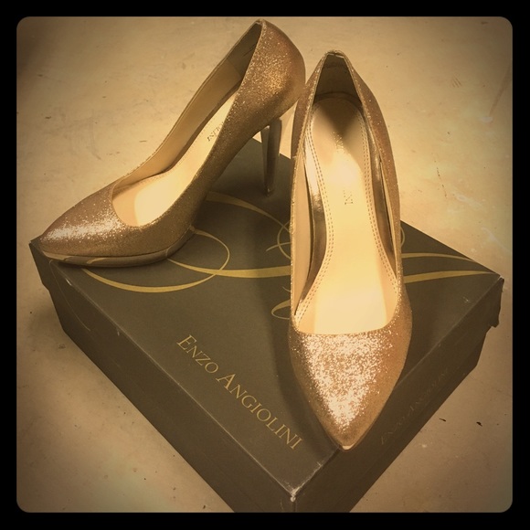 Enzo Angiolini gold glitter pumps - Picture 1 of 3