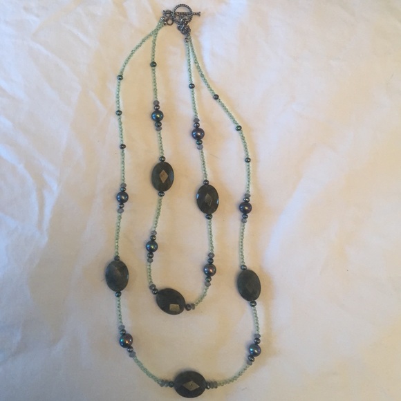 Double beaded stone necklace