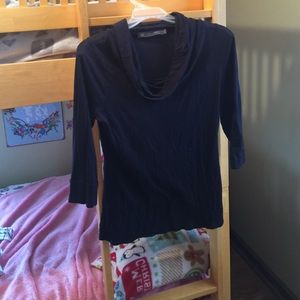 Cowl neck 3/4 sleeve shirt