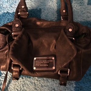 Marc Jacobs black leather satchel
