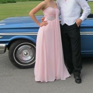 Pink chiffon prom dress