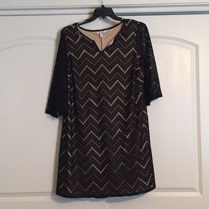 Black chevron lace dress from Belk
