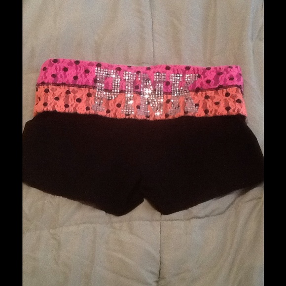 Pink VS yoga shorts