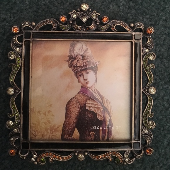 Orange Jeweled Picture Frame