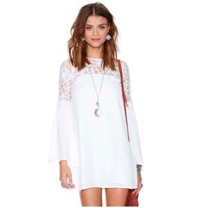 White Nasty Gal dress with lace size S