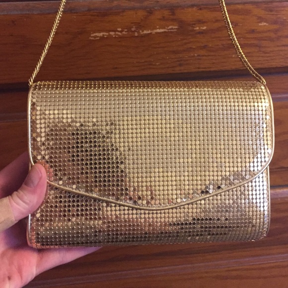 Vintage Gold Shiny Sparkly Handbag Clutch