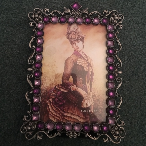 Purple Jeweled Picture Frame