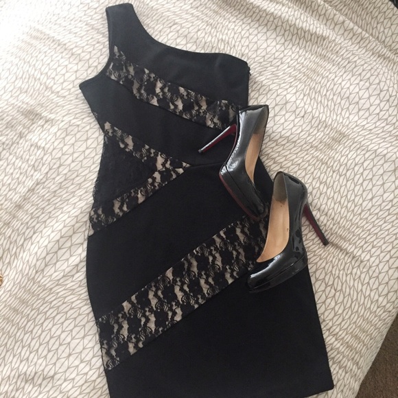 ❌SOLD ANGL Lace Cutout One Shoulder Clubbing Dress