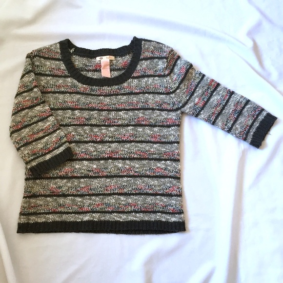 BOGO 🤑 Tulle Space Dyed Striped Sweater Green S