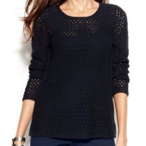 Alfani Long Sleeve Holey Sweater