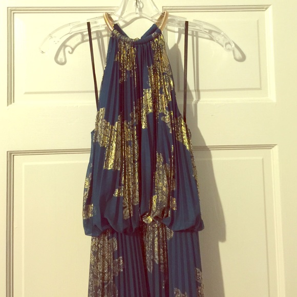 Long gown- teal and gold