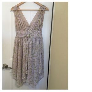 Asymmetrical Floral Chiffon Dress