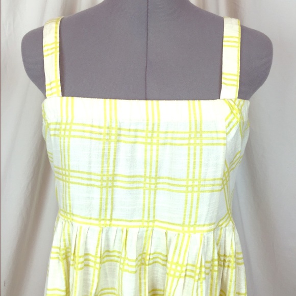 Yellow plaid dress with pockets