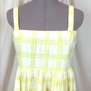 Yellow plaid dress with pockets