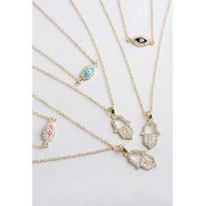 Hamsa Necklace in black