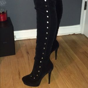 ⬇️Price Drop! Black Suede Over Knee Studded Boots