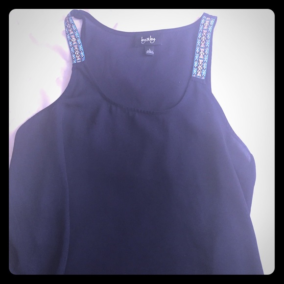 Navy blue chiffon tank