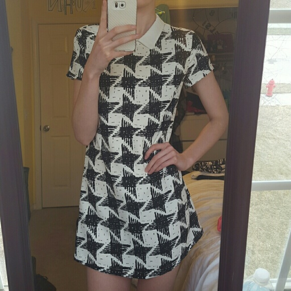 LUSH printed dress with collar detail