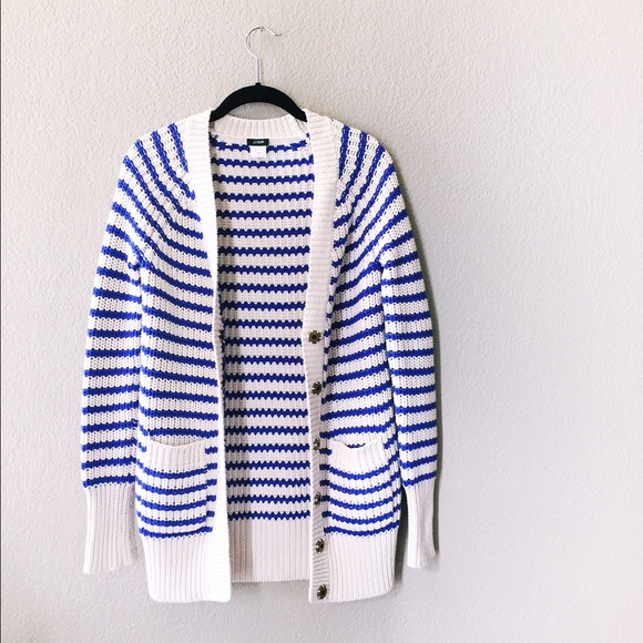 J. Crew Sweaters - J. Crew Knit Ripplestitch Striped Cardigan 💙