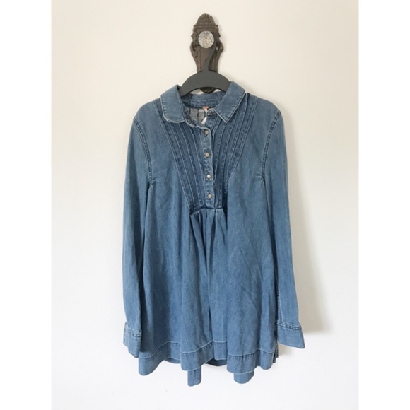 Free People Denim Babydoll Tunic - Picture 5 of 7