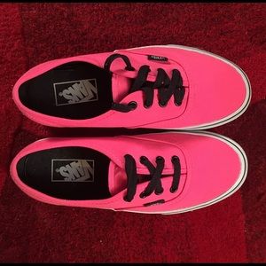 Hot pink and black Vans| Unisex
