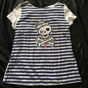 Torrid size 1 sailor skull striped shirt