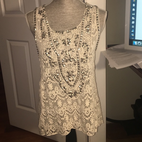 Urban Outfitters Crochet Studded Tank