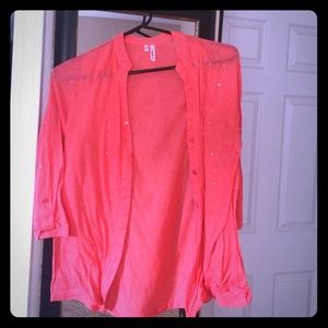 Coral cardigan