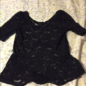 WHBM black lace top